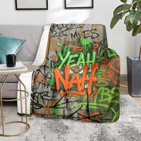 Yeah Nah Graffiti Skull New Zealand Slang Blanket Kiwi Grunge Brick Wall and Bold Urban Street Art TS04 - Polynesian Pride