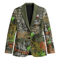 Yeah Nah Graffiti Skull New Zealand Slang Blazer Kiwi Grunge Brick Wall and Bold Urban Street Art TS04 Unisex Multicolor - Polynesian Pride
