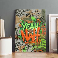 Yeah Nah Graffiti Skull New Zealand Slang Canvas Wall Art Kiwi Grunge Brick Wall and Bold Urban Street Art TS04 - Polynesian Pride
