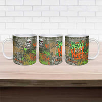 Yeah Nah Graffiti Skull New Zealand Slang Ceramic Mug Kiwi Grunge Brick Wall and Bold Urban Street Art TS04 - Polynesian Pride