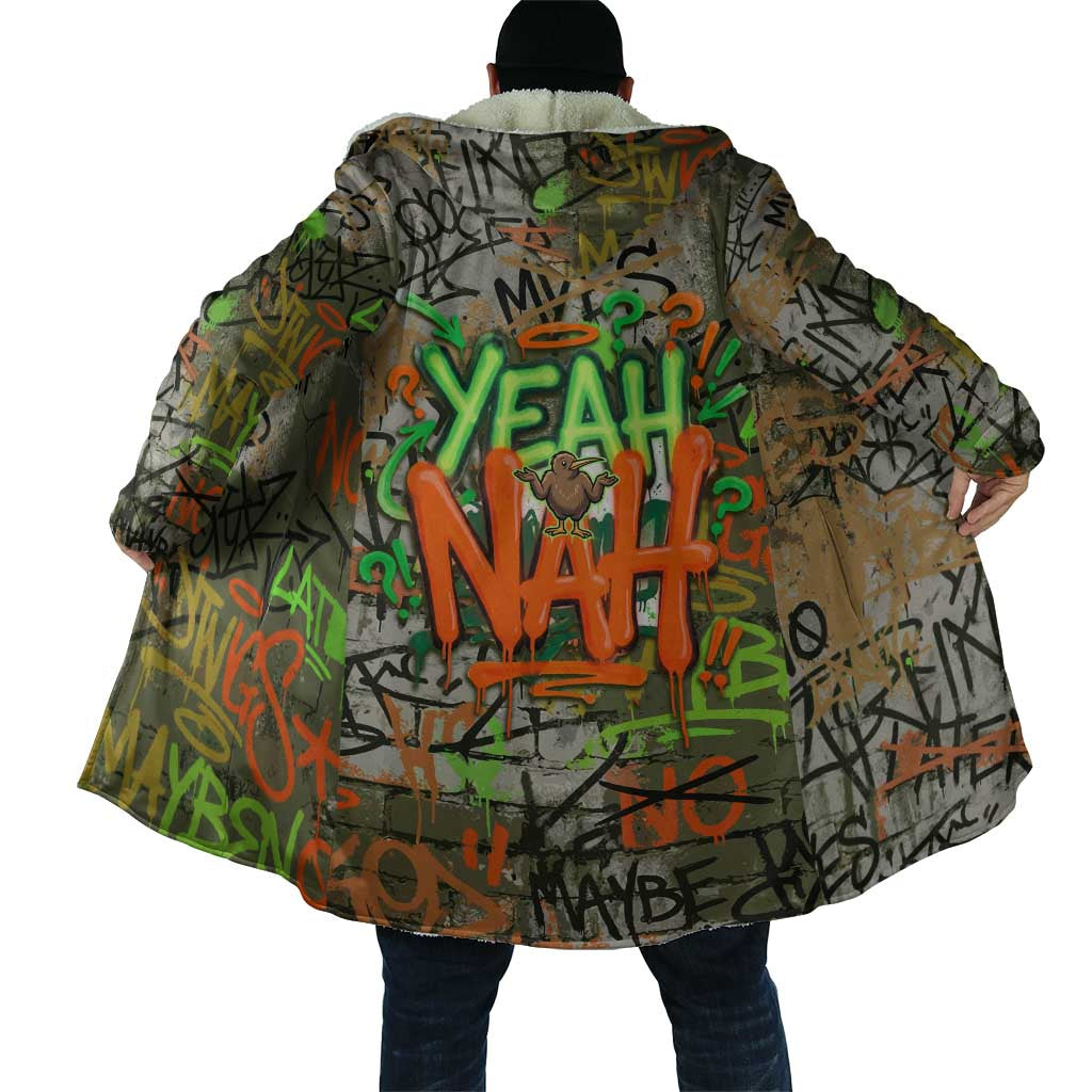 Yeah Nah Graffiti Skull New Zealand Slang Cloak Kiwi Grunge Brick Wall and Bold Urban Street Art TS04 - Polynesian Pride