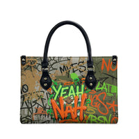 Yeah Nah Graffiti Skull New Zealand Slang Leather Bag Kiwi Grunge Brick Wall and Bold Urban Street Art TS04 - Polynesian Pride