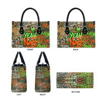 Yeah Nah Graffiti Skull New Zealand Slang Leather Bag Kiwi Grunge Brick Wall and Bold Urban Street Art TS04 - Polynesian Pride