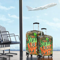 Yeah Nah Graffiti Skull New Zealand Slang Luggage Cover Kiwi Grunge Brick Wall and Bold Urban Street Art