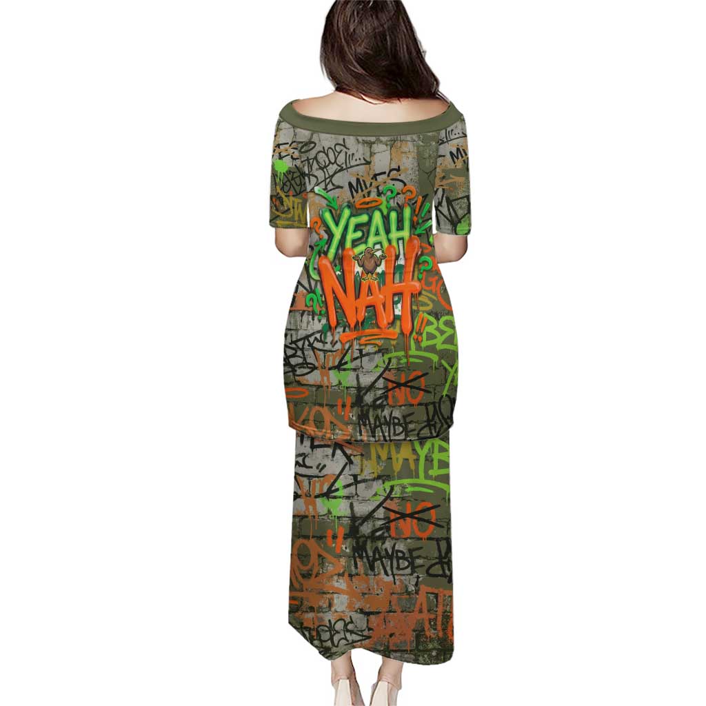 Yeah Nah Graffiti Skull New Zealand Slang Puletasi Kiwi Grunge Brick Wall and Bold Urban Street Art TS04 - Polynesian Pride