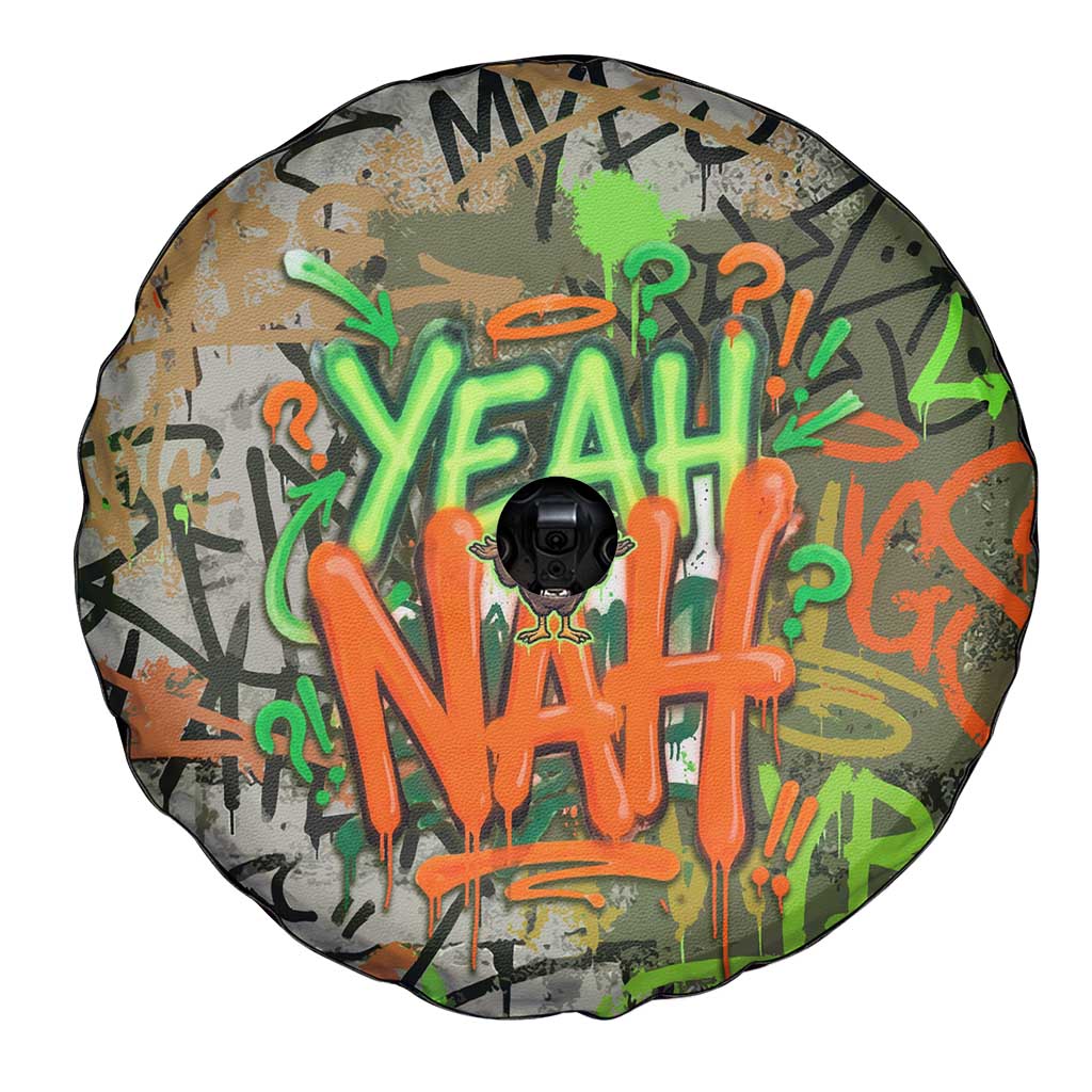 Yeah Nah Graffiti Skull New Zealand Slang Spare Tire Cover Kiwi Grunge Brick Wall and Bold Urban Street Art TS04 - Polynesian Pride