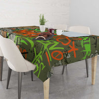 Yeah Nah Graffiti Skull New Zealand Slang Tablecloth Kiwi Grunge Brick Wall and Bold Urban Street Art TS04 - Polynesian Pride