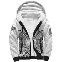 Hawaii Polynesian Sherpa Hoodie Warrior symbol TS04 Unisex White - Polynesian Pride