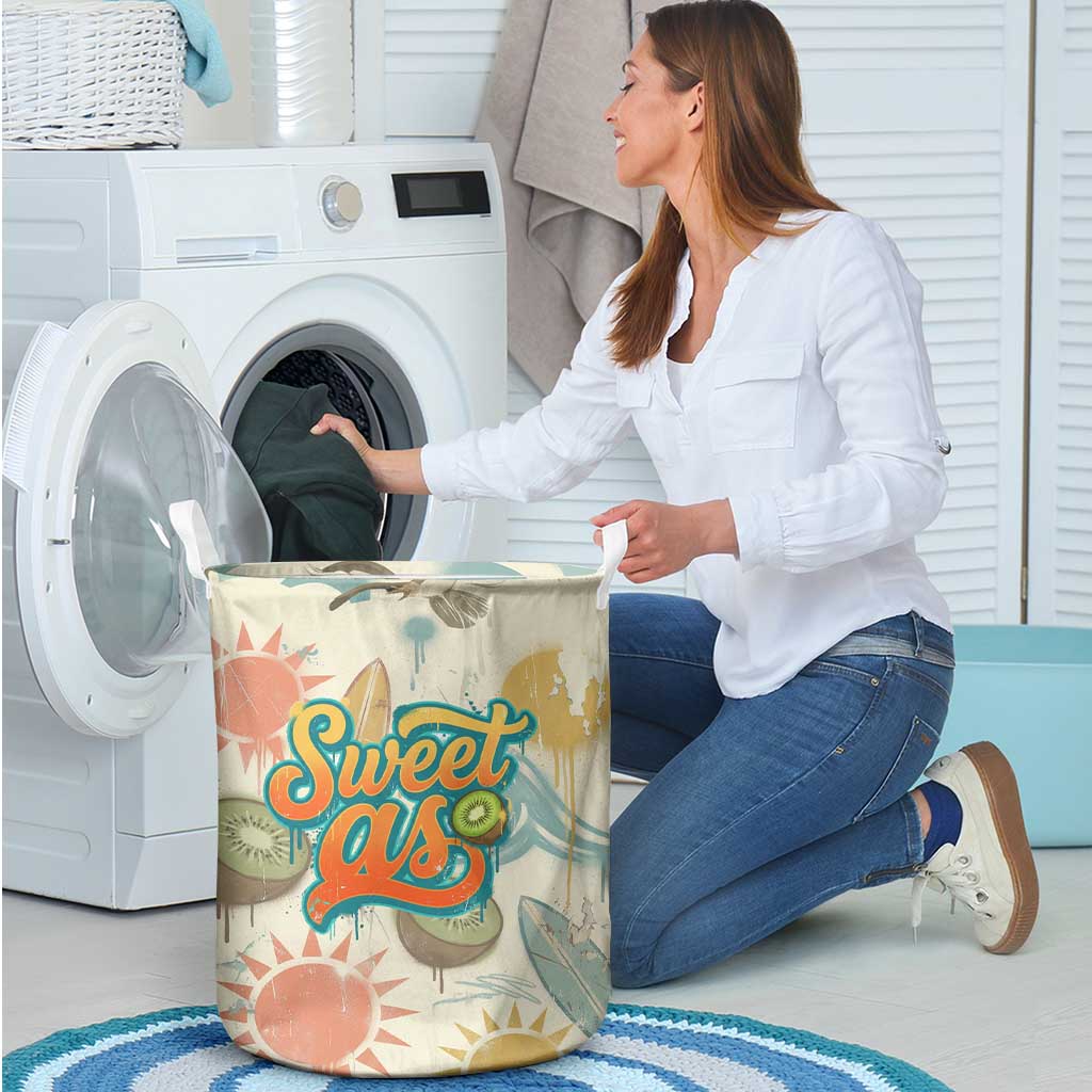 NZ Slang Sweet As Kiwi Shaka Sign Laundry Basket New Zealand Surfboards Sun and Tropical Beach Retro TS04 - Polynesian Pride