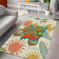 NZ Slang Sweet As Kiwi Shaka Sign Area Rug New Zealand Surfboards Sun and Tropical Beach Retro TS04 - Polynesian Pride