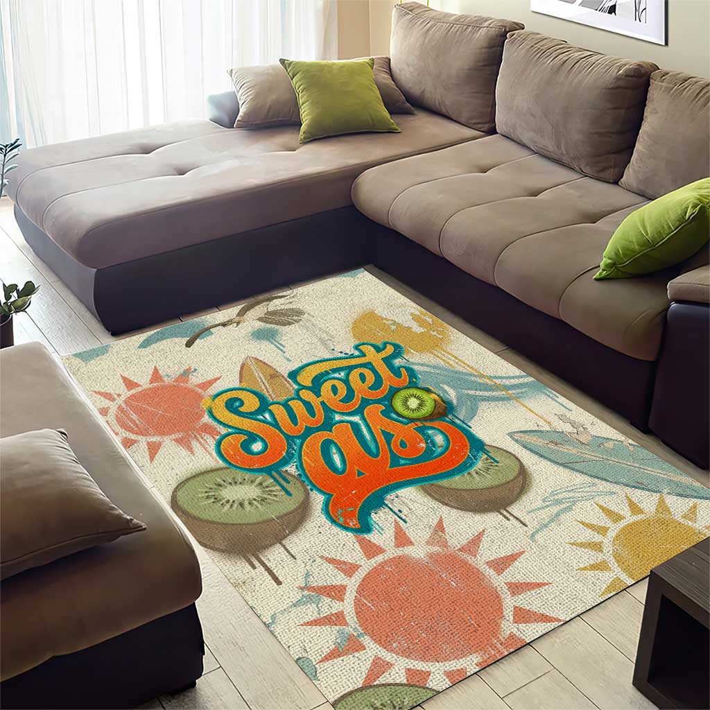 NZ Slang Sweet As Kiwi Shaka Sign Area Rug New Zealand Surfboards Sun and Tropical Beach Retro TS04 - Polynesian Pride