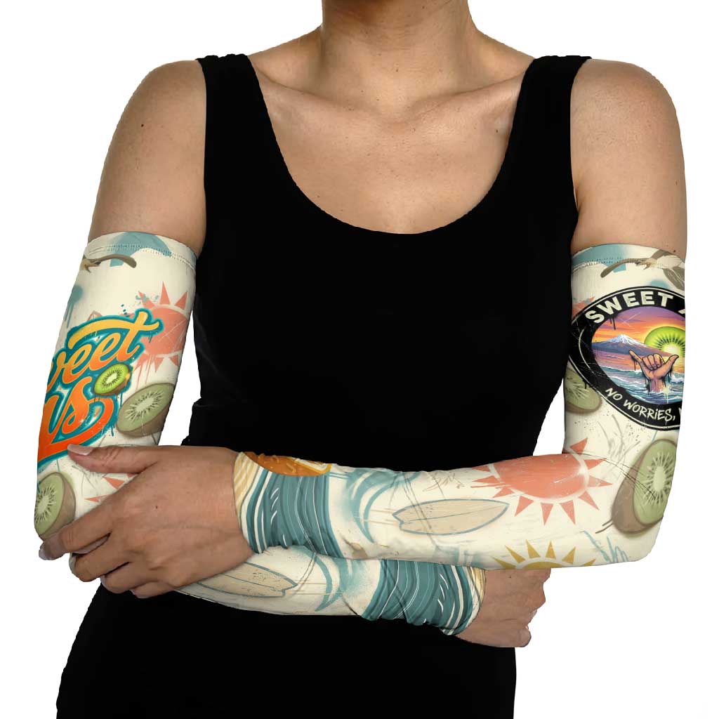 NZ Slang Sweet As Kiwi Shaka Sign Arm Sleeves New Zealand Surfboards Sun and Tropical Beach Retro TS04 - Polynesian Pride