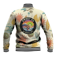 NZ Slang Sweet As Kiwi Shaka Sign Baseball Jacket New Zealand Surfboards Sun and Tropical Beach Retro TS04 - Polynesian Pride
