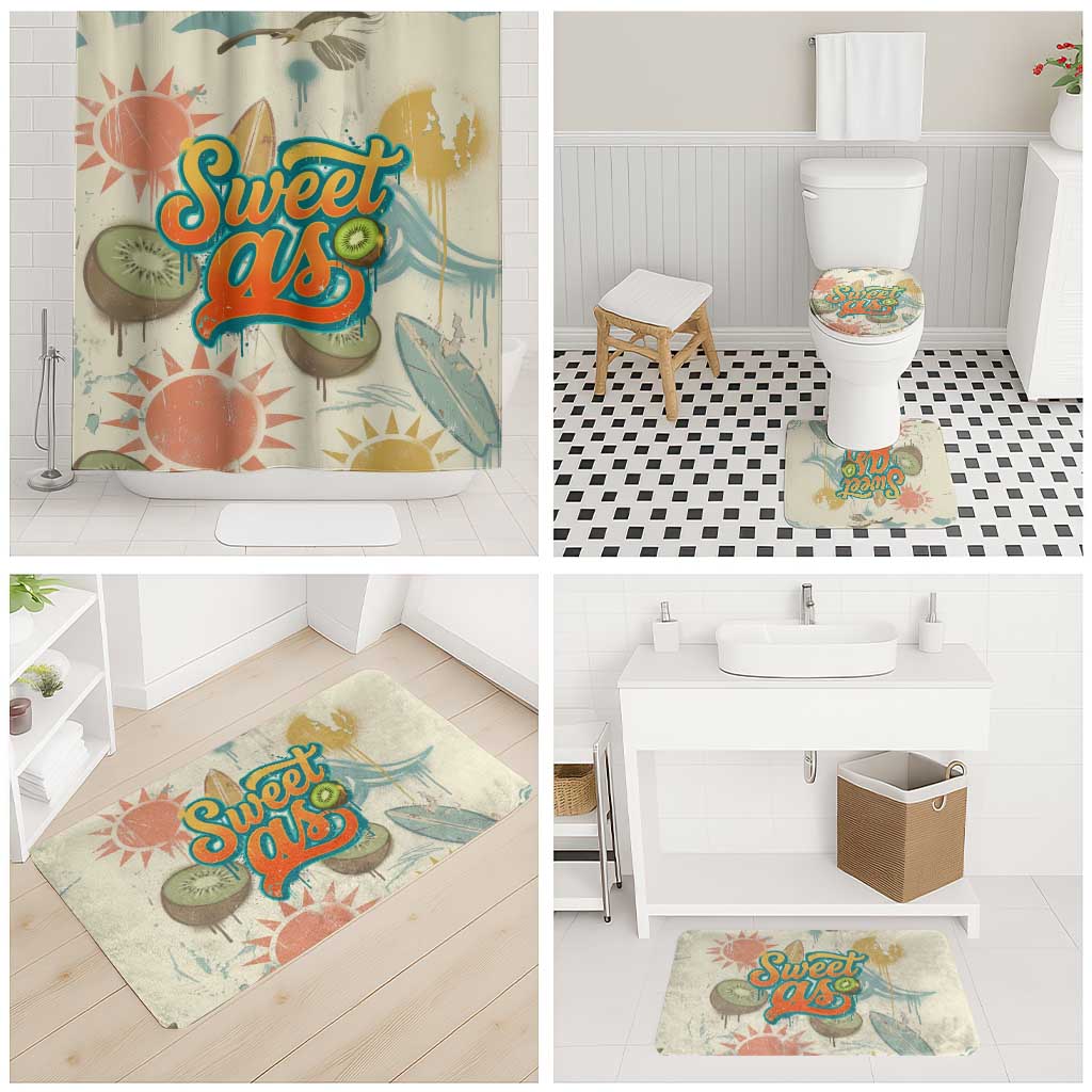 NZ Slang Sweet As Kiwi Shaka Sign Bathroom Set New Zealand Surfboards Sun and Tropical Beach Retro TS04 - Polynesian Pride
