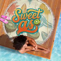 NZ Slang Sweet As Kiwi Shaka Sign Beach Blanket New Zealand Surfboards Sun and Tropical Beach Retro TS04 - Polynesian Pride