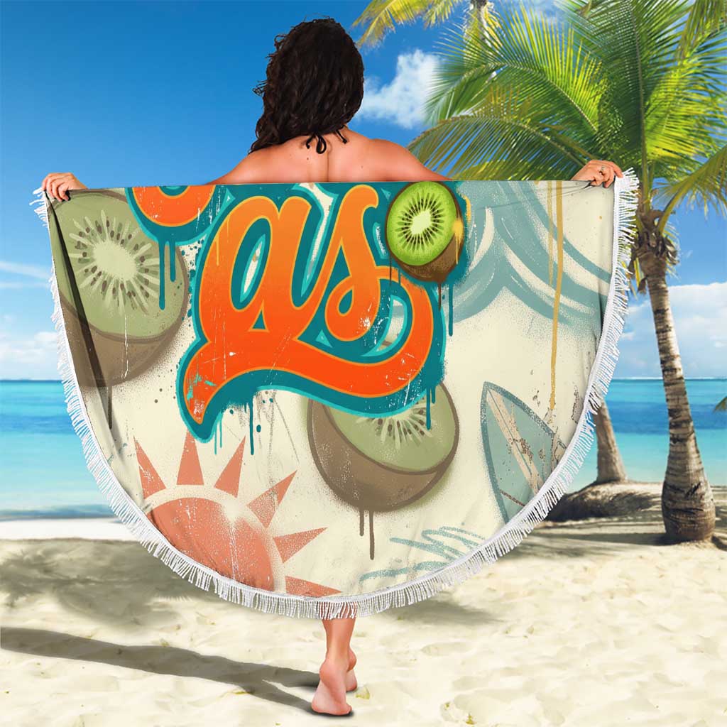 NZ Slang Sweet As Kiwi Shaka Sign Beach Blanket New Zealand Surfboards Sun and Tropical Beach Retro TS04 - Polynesian Pride