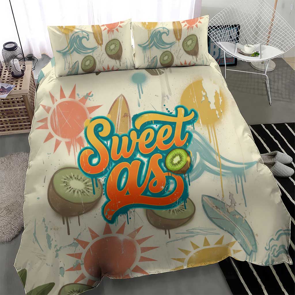 NZ Slang Sweet As Kiwi Shaka Sign Bedding Set New Zealand Surfboards Sun and Tropical Beach Retro TS04 - Polynesian Pride
