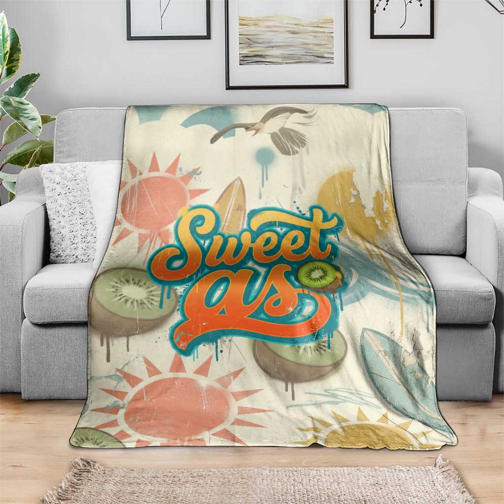 NZ Slang Sweet As Kiwi Shaka Sign Blanket New Zealand Surfboards Sun and Tropical Beach Retro TS04 - Polynesian Pride