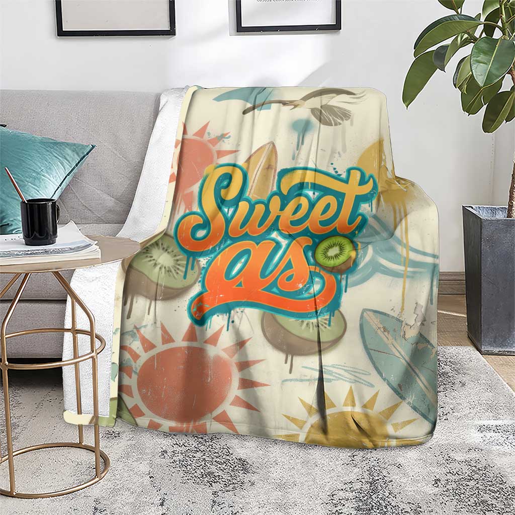 NZ Slang Sweet As Kiwi Shaka Sign Blanket New Zealand Surfboards Sun and Tropical Beach Retro TS04 - Polynesian Pride