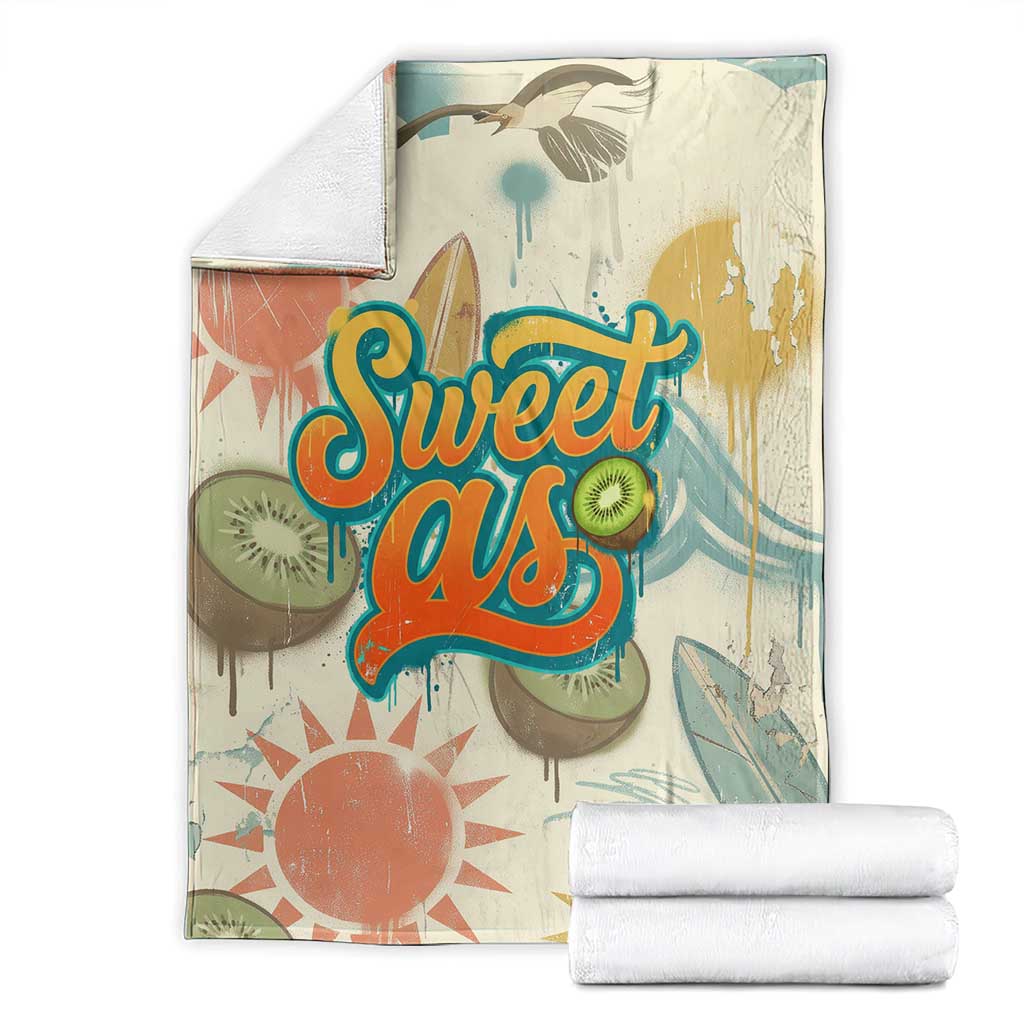 NZ Slang Sweet As Kiwi Shaka Sign Blanket New Zealand Surfboards Sun and Tropical Beach Retro TS04 - Polynesian Pride