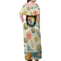 NZ Slang Sweet As Kiwi Shaka Sign Family Matching Off Shoulder Maxi Dress and Hawaiian Shirt New Zealand Surfboards Sun and Tropical Beach Retro TS04 - Polynesian Pride