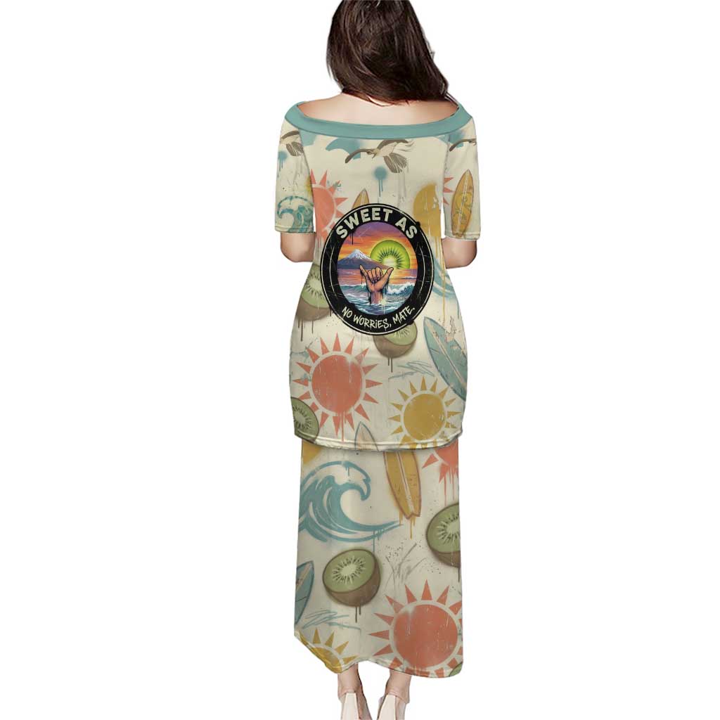 NZ Slang Sweet As Kiwi Shaka Sign Family Matching Puletasi and Hawaiian Shirt New Zealand Surfboards Sun and Tropical Beach Retro TS04 - Polynesian Pride