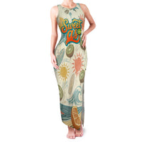 NZ Slang Sweet As Kiwi Shaka Sign Family Matching Tank Maxi Dress and Hawaiian Shirt New Zealand Surfboards Sun and Tropical Beach Retro TS04 Mom's Dress Beige - Polynesian Pride