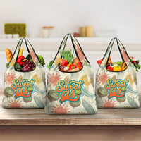 NZ Slang Sweet As Kiwi Shaka Sign Grocery Bag New Zealand Surfboards Sun and Tropical Beach Retro TS04 3-pack One Size Beige - Polynesian Pride
