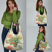 NZ Slang Sweet As Kiwi Shaka Sign Grocery Bag New Zealand Surfboards Sun and Tropical Beach Retro TS04 - Polynesian Pride
