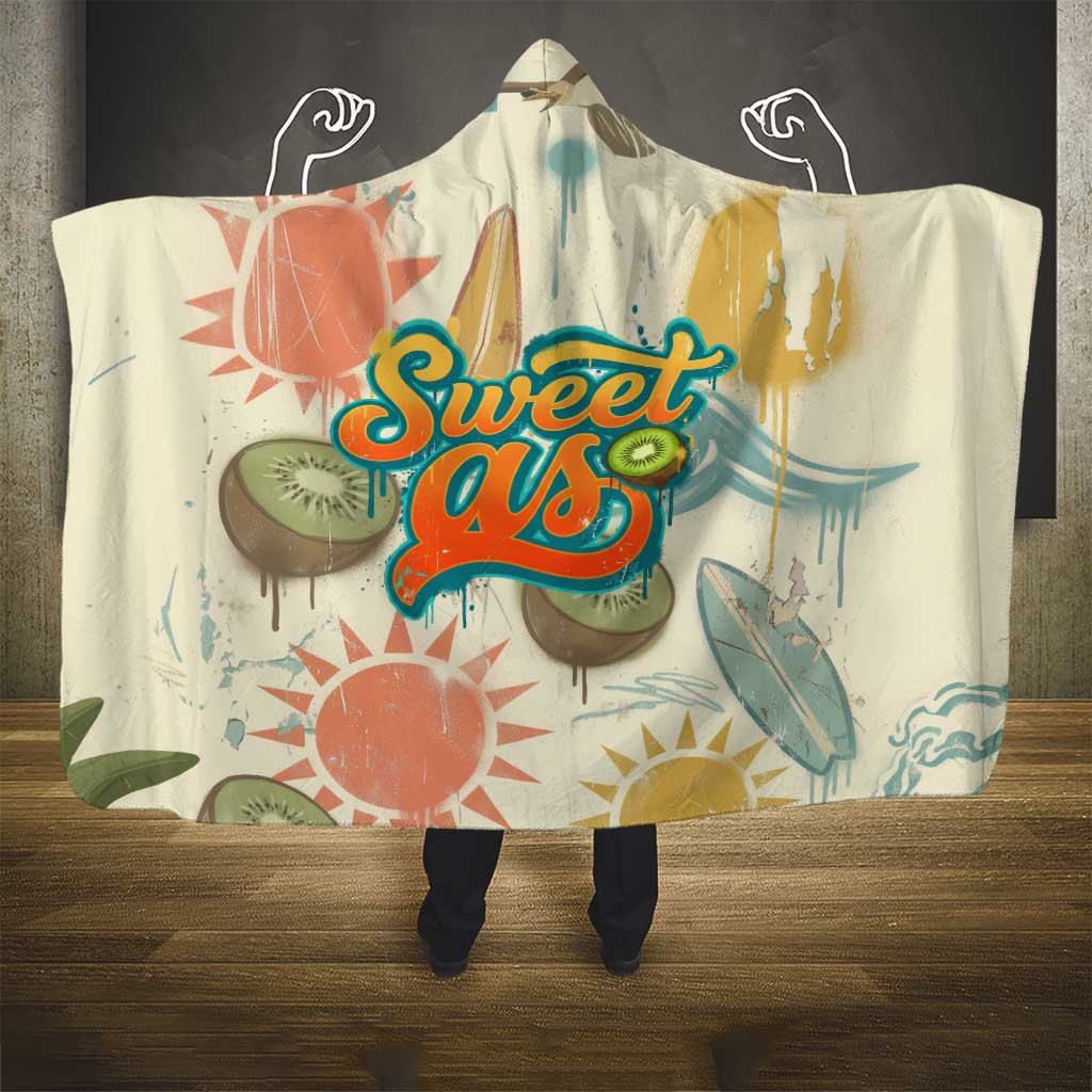 NZ Slang Sweet As Kiwi Shaka Sign Hooded Blanket New Zealand Surfboards Sun and Tropical Beach Retro TS04 - Polynesian Pride