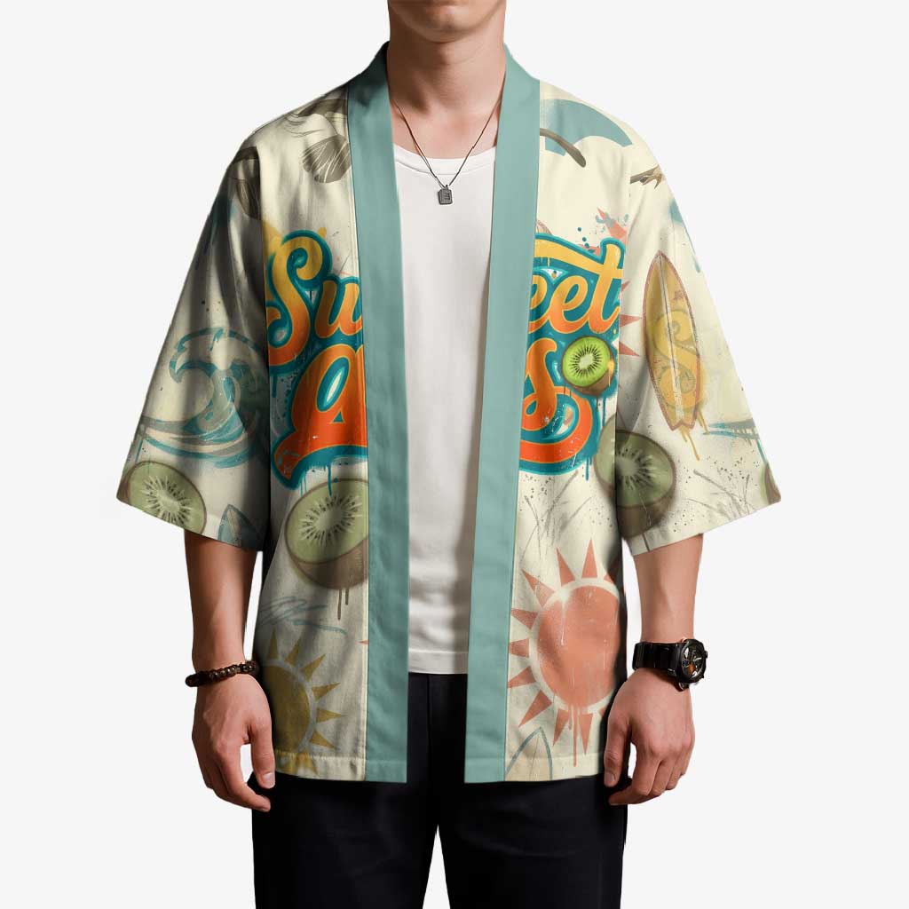 NZ Slang Sweet As Kiwi Shaka Sign Kimono New Zealand Surfboards Sun and Tropical Beach Retro TS04 - Polynesian Pride