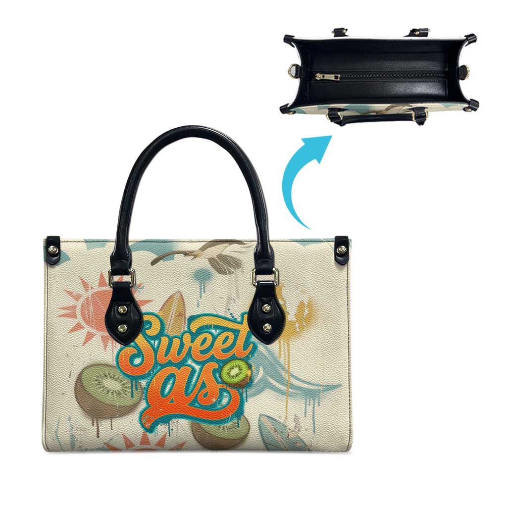 NZ Slang Sweet As Kiwi Shaka Sign Leather Bag New Zealand Surfboards Sun and Tropical Beach Retro TS04 - Polynesian Pride