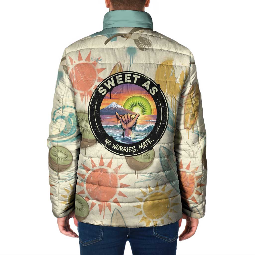 NZ Slang Sweet As Kiwi Shaka Sign Padded Jacket New Zealand Surfboards Sun and Tropical Beach Retro TS04 - Polynesian Pride