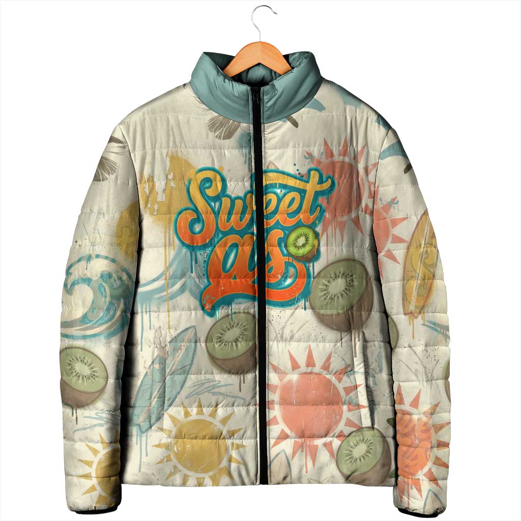 NZ Slang Sweet As Kiwi Shaka Sign Padded Jacket New Zealand Surfboards Sun and Tropical Beach Retro TS04 - Polynesian Pride
