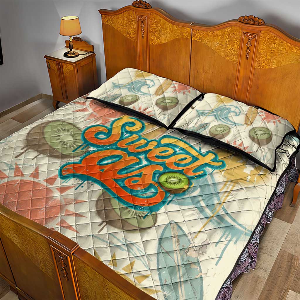 NZ Slang Sweet As Kiwi Shaka Sign Quilt Bed Set New Zealand Surfboards Sun and Tropical Beach Retro TS04 - Polynesian Pride