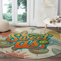 NZ Slang Sweet As Kiwi Shaka Sign Round Carpet New Zealand Surfboards Sun and Tropical Beach Retro TS04 - Polynesian Pride