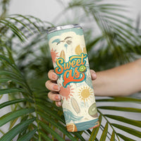 NZ Slang Sweet As Kiwi Shaka Sign Skinny Tumbler New Zealand Surfboards Sun and Tropical Beach Retro TS04 - Polynesian Pride
