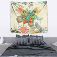 NZ Slang Sweet As Kiwi Shaka Sign Tapestry New Zealand Surfboards Sun and Tropical Beach Retro