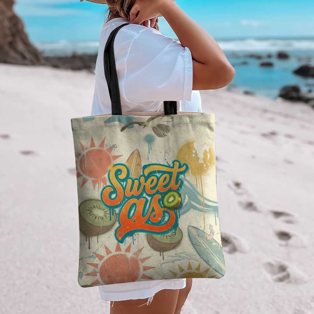 NZ Slang Sweet As Kiwi Shaka Sign Tote Bag New Zealand Surfboards Sun and Tropical Beach Retro TS04 - Polynesian Pride