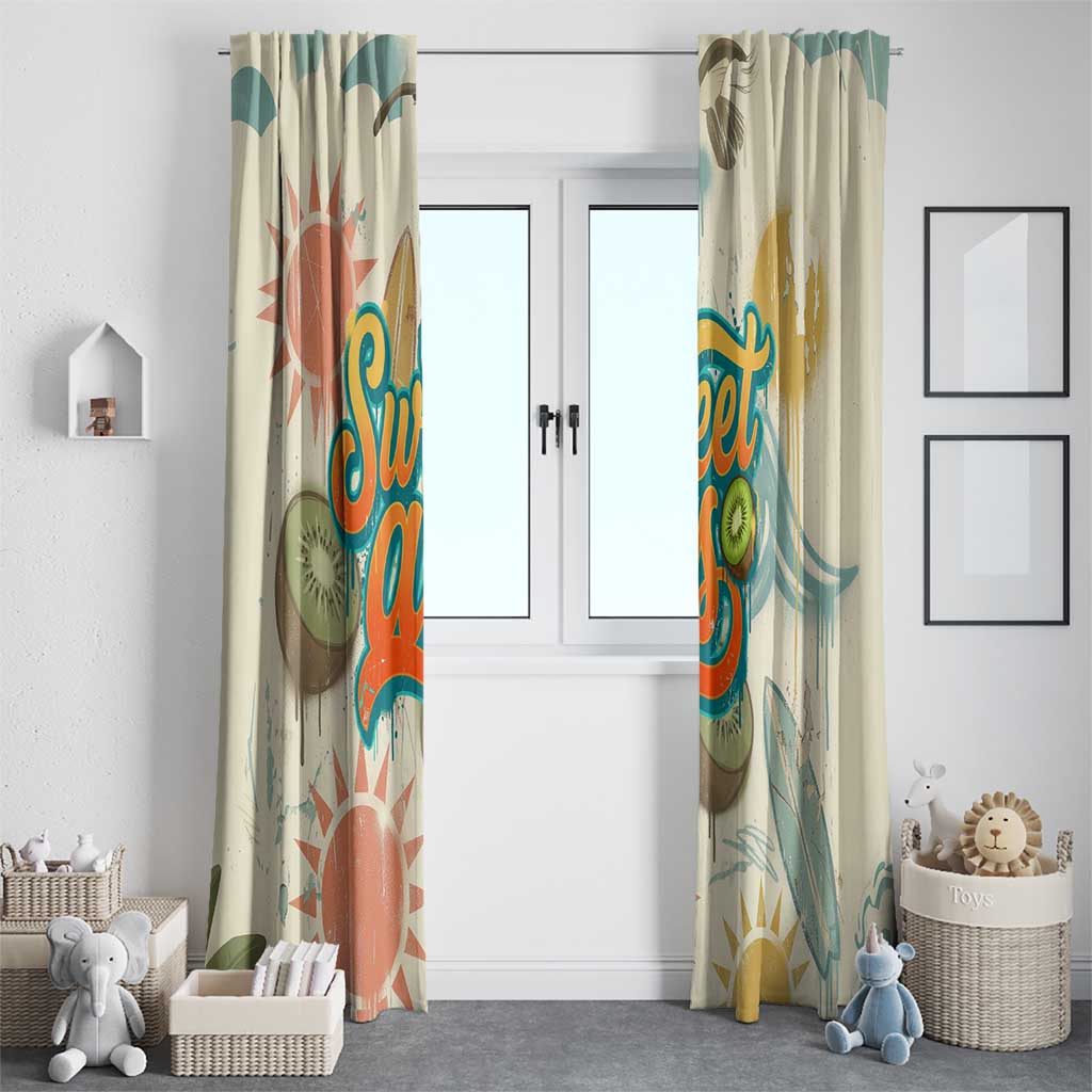 NZ Slang Sweet As Kiwi Shaka Sign Window Curtain New Zealand Surfboards Sun and Tropical Beach Retro TS04 - Polynesian Pride