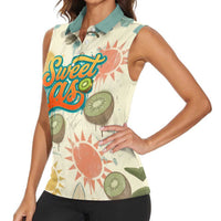 NZ Slang Sweet As Kiwi Shaka Sign Women Sleeveless Polo Shirt New Zealand Surfboards Sun and Tropical Beach Retro TS04 - Polynesian Pride
