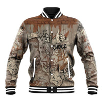 Choice Bro Graffiti Handshake Baseball Jacket New Zealand Slang Fern Brick Wall and Urban Street Art TS04 Unisex Multicolor - Polynesian Pride