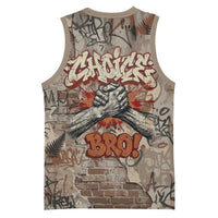 Choice Bro Graffiti Handshake Basketball Jersey New Zealand Slang Fern Brick Wall and Urban Street Art TS04 - Polynesian Pride