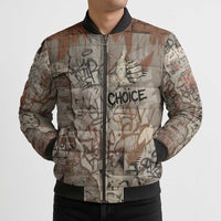 Choice Bro Graffiti Handshake Bomber Puffer Jacket New Zealand Slang Fern Brick Wall and Urban Street Art TS04 - Polynesian Pride
