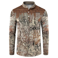 Choice Bro Graffiti Handshake Button Sweatshirt New Zealand Slang Fern Brick Wall and Urban Street Art TS04 Multicolor - Polynesian Pride