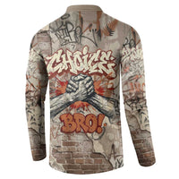 Choice Bro Graffiti Handshake Button Sweatshirt New Zealand Slang Fern Brick Wall and Urban Street Art TS04 - Polynesian Pride