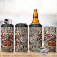Choice Bro Graffiti Handshake 4 in 1 Can Cooler Tumbler New Zealand Slang Fern Brick Wall and Urban Street Art TS04 - Polynesian Pride