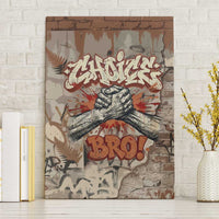 Choice Bro Graffiti Handshake Canvas Wall Art New Zealand Slang Fern Brick Wall and Urban Street Art TS04 Without Frame Multicolor - Polynesian Pride