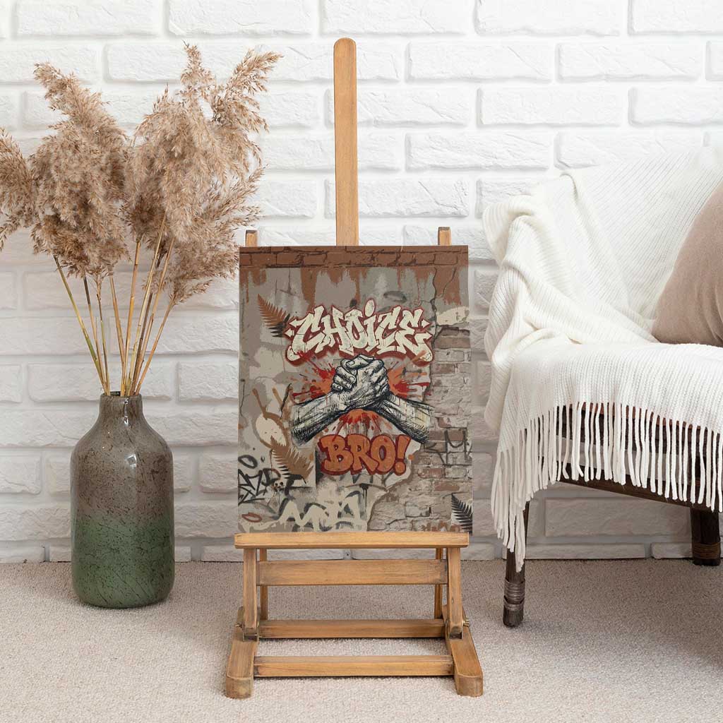 Choice Bro Graffiti Handshake Canvas Wall Art New Zealand Slang Fern Brick Wall and Urban Street Art TS04 - Polynesian Pride
