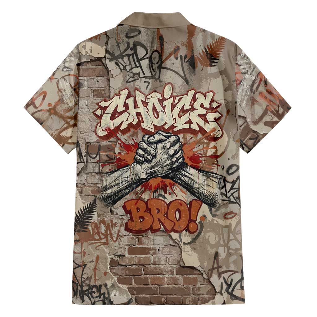 Choice Bro Graffiti Handshake Family Matching Tank Maxi Dress and Hawaiian Shirt New Zealand Slang Fern Brick Wall and Urban Street Art TS04 - Polynesian Pride